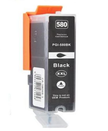 PGI-580XXL[Bk] 28,5ml prémium, új utángyártott nagy kapacitású fekete tintapatron, chippel